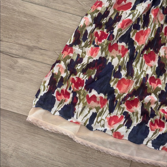 Anthropologie Moulinette Soeurs 100% silk watercolor floral dress size 8 NWOT - Picture 3 of 8